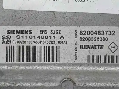 Second-hand car spare part ecu engine control for dacia logan 1.4 cat oem iam references s110140011a - 8200483732 - 8200326380 - ems3132  ems3132