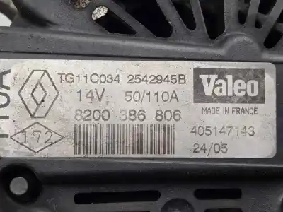 Second-hand car spare part alternator for renault scenic ii 1.5 dci diesel oem iam references tg11c034 - 8200386806 pole.embrague - 6.canales 110ah - valeo