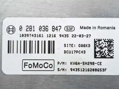 Pezzo di ricambio per auto di seconda mano modulo elettronico per ford ranger (tke) 2.0 tdci panther cat riferimenti oem iam 0281036847 - kuga5h98ce  