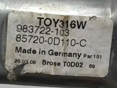 Автозапчасти б/у регулятор стекла переднего левого за toyota yaris (ksp9/scp9/nlp9) 1.4 turbodiesel cat ссылки oem iam 857200d110c  