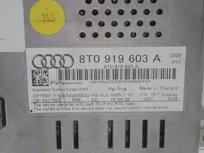 Second-hand car spare part multifunction display for audi a4 berlina (b8) 1.8 16v tfsi oem iam references 8t0919603a  