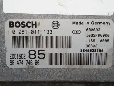 Second-hand car spare part ecu engine control for citroen c8 2.2 hdi 16v premier ii oem iam references 0281011133 - 9647474680 edc15c2 