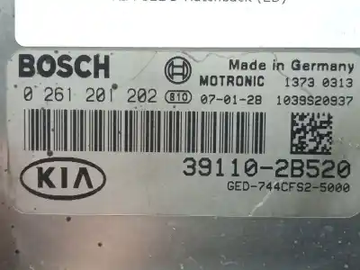Second-hand car spare part ecu engine control for kia cee'd fastback (ed) 1.4 oem iam references 0261201202 - 13730313 - 1039s20937 391102b520 - 744cfs2 