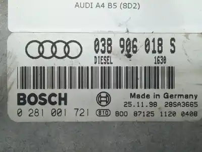 Second-hand car spare part ecu engine control for audi a4 b5 (8d2) 1.9 tdi oem iam references 0281001721 - 038906018s edc15v 