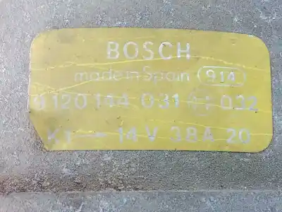 Second-hand car spare part alternator for renault 12 1.3 (1170) oem iam references 9120144031 polea.fija - 1.canal bosch - 38ah - 12v