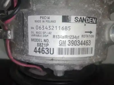 Автозапчастина б/у компресор кондиционера для opel astra k (b16) 1.4 turbo (68) посилання на oem iam 39034463 - 063432116b5 5 canales 