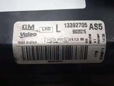 Second-hand car spare part left headlight for opel corsa d (s07) 1.4 (l08, l68) oem iam references 13392705 - 90020215 corsa.d - 11-15 - cromado valeo - h1a + h7