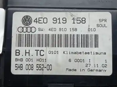 Автозапчастина б/у клімат-контроль для audi a8 d3 (4e2, 4e8) 3.7 quattro посилання на oem iam 4e0919158  