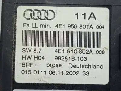 Автозапчастина б/у двигатель переднього ліва вікна для audi a8 d3 (4e2, 4e8) 3.7 quattro посилання на oem iam 4e1959801a - 4e1910802a - 992826103  