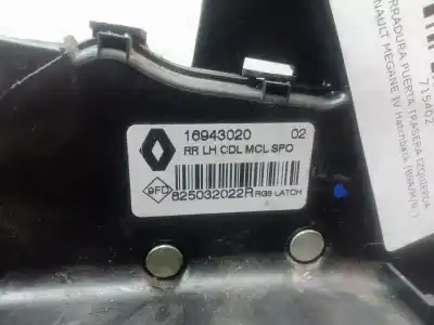 Автозапчасти б/у замок задней левой двери за renault megane iv fastback (b9a/m/n_) 1.5 dci 90 (b9a1) ссылки oem iam 825032022r 16943020 