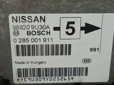 Автозапчастина б/у блок управління подушками безпеки для nissan note (e11, ne11) 1.5 dci посилання на oem iam 988209u30a - 0285001911  