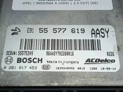 Автозапчасти б/у блок управления двигателем за opel insignia a (g09) 2.0 cdti (68) ссылки oem iam 0281017453 - 55577619   Автозапчасти б/у блок управления двигателем за opel insignia a (g09) 2.0 cdti (68) ссылки oem iam 0281017453 - 55577619