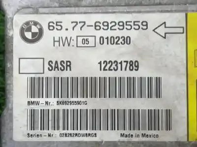 Second-hand car spare part airbag control unit for bmw 7 (e65, e66, e67) 730 d oem iam references 65776929559 - 12231789  
