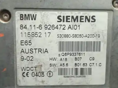 Second-hand car spare part electronic module for bmw 7 (e65, e66, e67) 730 d oem iam references 61356924875901 - 00000056a9  