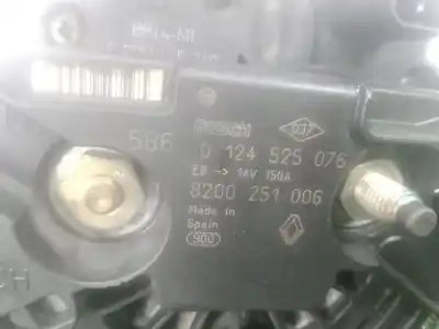 Second-hand car spare part alternator for renault laguna ii (bg0/1_) 1.9 dci (bg1a, bg1w, bg0g) oem iam references 0124525076 - 8200251006 1050ah - bosch polea.embrague - 7.canales Second-hand car spare part alternator for renault laguna ii (bg0/1_) 1.9 dci (bg1a, bg1w, bg0g) oem iam references 0124525076 - 8200251006 1050ah - bosch polea.embrague - 7.canales