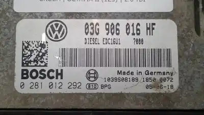 Автозапчасти б/у блок управления двигателем за skoda octavia ii (1z3) 2.0 tdi ссылки oem iam 0281012292 - 03g906016hf - 1039s08189 edc16u1 