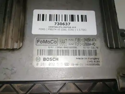 Second-hand car spare part ecu engine control for ford fiesta vi (cb1, ccn) 1.5 tdci oem iam references 0281032515 - f1b112a650ath - f1f112b684ad  