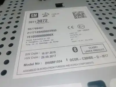 İkinci el araba yedek parçası ses sistemi / radyo cd için opel corsa e (x15) 1.4 (08, 68) oem iam referansları 39113072 - 557799431   İkinci el araba yedek parçası ses sistemi / radyo cd için opel corsa e (x15) 1.4 (08, 68) oem iam referansları 39113072 - 557799431