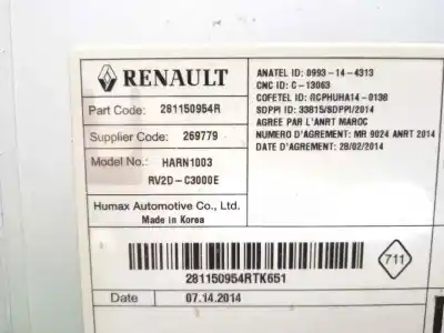 Pezzo di ricambio per auto di seconda mano impianto audio / radio cd per dacia dokker monospace (ke_) 1.5 dci (keaj keah) riferimenti oem iam 281150954r  