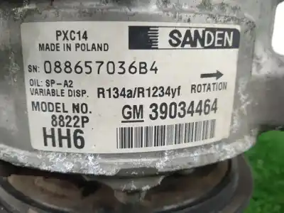 Pezzo di ricambio per auto di seconda mano compressore aria condizionata per opel insignia a (g09) 1.6 cdti (68) riferimenti oem iam 088657036b4 - 39034464 pxc14 - 6.canales  Pezzo di ricambio per auto di seconda mano compressore aria condizionata per opel insignia a (g09) 1.6 cdti (68) riferimenti oem iam 088657036b4 - 39034464 pxc14 - 6.canales