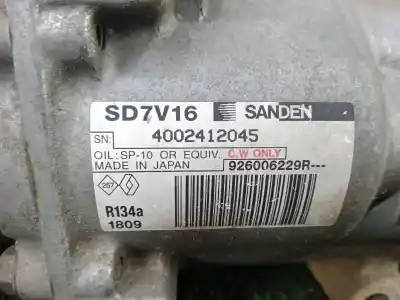 Peça sobressalente para automóvel em segunda mão compressor de ar condicionado a/a a/c por dacia duster (hs_) 1.5 dci 4x4 (hsmc, hsmd) referências oem iam 926006229r - 4002412045 - sd7v16 sd7v16 