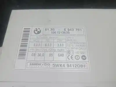 Second-hand car spare part electronic module for bmw 1 (e87) 118 d oem iam references 61356943791 - 6943791 - 1061513639 - 5wk494120bf  