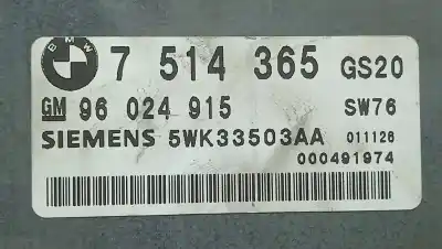 Second-hand car spare part automatic gearbox control unit for bmw 5 (e39) 530 d oem iam references 7514365 - 96024915  