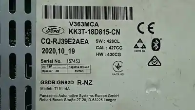 Автозапчасти б/у аудиосистема / радио cd за ford transit custom v362 furgón (fy, fz) 2.0 ecoblue ссылки oem iam kk3t18d815cn - v363mca  