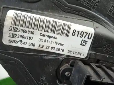 Автозапчастина б/у правий задний огляд для opel insignia a (g09) 1.6 cdti (68) посилання на oem iam 8197u - 22965830 - 22968197 - 547538  