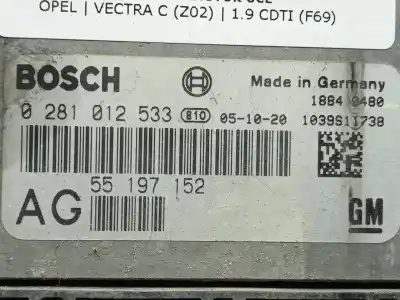 Автозапчасти б/у блок управления двигателем за opel vectra c (z02) 1.9 cdti (f69) ссылки oem iam 0281012533 - 55197152  