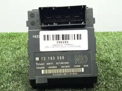 Автозапчасти б/у блок реле/предохранителей за opel vectra c (z02) 1.9 cdti (f69) ссылки oem iam 13193588 - sc718810500 - acu5a1501121806