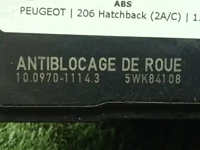 Pezzo di ricambio per auto di seconda mano abs per peugeot 206 fastback (2a/c) 1.4 hdi riferimenti oem iam 10097011143 - 5wk84108 - 9652342980  