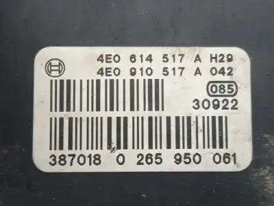 Peça sobressalente para automóvel em segunda mão abs por audi a8 d3 (4e2, 4e8) 4.0 tdi quattro referências oem iam 4e0614517e - 4e0910517a - 0265950061  