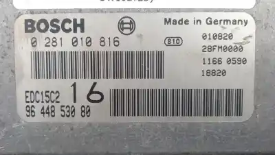 Second-hand car spare part ecu engine control for citroen jumpy 2.0 hdi cat (rhx / dw10bted) oem iam references 0281010816 - 9644853018  edc15c2
