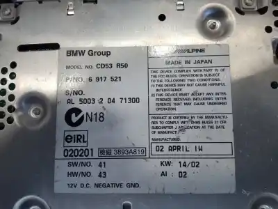 Peça sobressalente para automóvel em segunda mão sistema de áudio / rádio cd por bmw mini (r50,r53) 1.6 16v cat referências oem iam cd53r50 al500320471300 6917521
