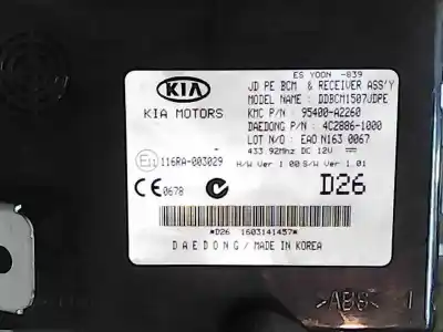 Second-hand car spare part ecu engine control for kia pro cee´d (jd) 1.4 crdi 90 oem iam references 95400a2260