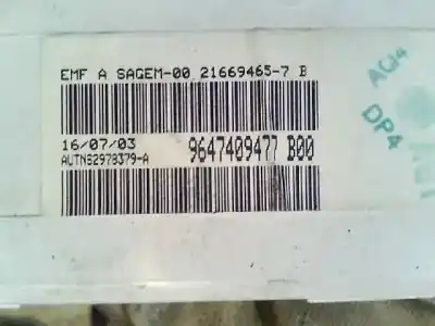 Second-hand car spare part multifunction display for citroen c3 1.4 16v oem iam references 9647409477  