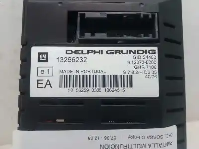 Second-hand car spare part multifunction display for opel corsa d enjoy oem iam references 13256232  