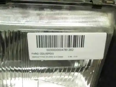 Pièce détachée automobile d'occasion feu gauche pour ssangyong musso 2.9 d références oem iam   
