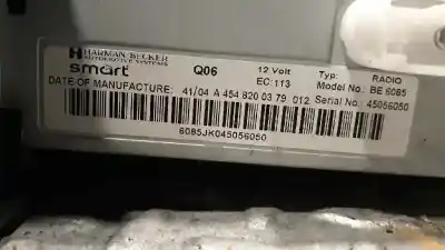 Автозапчасти б/у аудиосистема / радио cd за smart forfour 1.3 cat ссылки oem iam a4548200379012  45056050