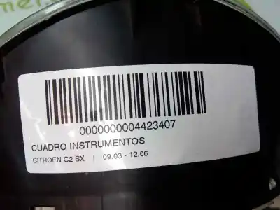 Peça sobressalente para automóvel em segunda mão quadrante por citroen c2 sx referências oem iam p9652008280g00  