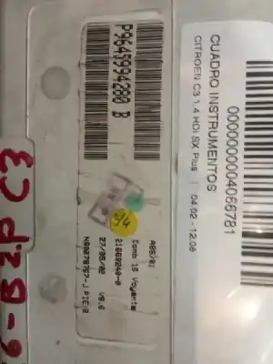 Peça sobressalente para automóvel em segunda mão quadrante por citroen c3 1.4 hdi exclusive referências oem iam p9645994280b  