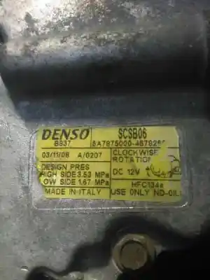 Second-hand car spare part air conditioning compressor for lancia ypsilon (101) 1.2 8v oem iam references scsb06  5a7875000467826