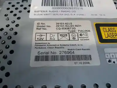 Автозапчасти б/у аудиосистема / радио cd за suzuki swift berlina (mz) glx ссылки oem iam 3910162j2  3910162j20bzh