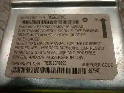 Recambio de automóvil de segunda mano de centralita airbag para chrysler neon 2.0 referencias oem iam p05269971ae tme0118a1083 