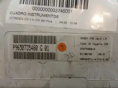 Peça sobressalente para automóvel em segunda mão quadrante por citroen c3 1.4 hdi exclusive referências oem iam p9650735480g01  