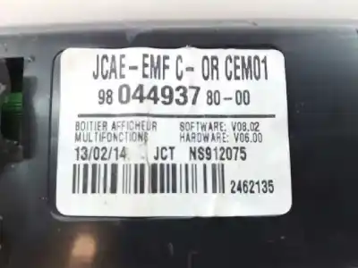 Second-hand car spare part multifunction display for citroen c-elysée seduction oem iam references 980449378000 2462135 ns912075