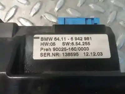 Peça sobressalente para automóvel em segunda mão comando de sofagem (chauffage / ar condicionado) por bmw serie 7 (e65/e66) 4.0 740d referências oem iam 64116942981 138595 90025160