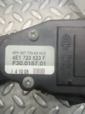 Second-hand car spare part accelerator pedal for audi a8 (4e2) 4.0 v8 32v tdi biturbo cat (ase) oem iam references 4e1723523f  