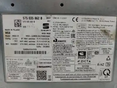 Second-hand car spare part gps navigation system for seat ateca (kh7) 2.0 tdi oem iam references 575035862b  